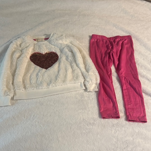 btween Other - btween 5 White and Pink Kids Matching Set